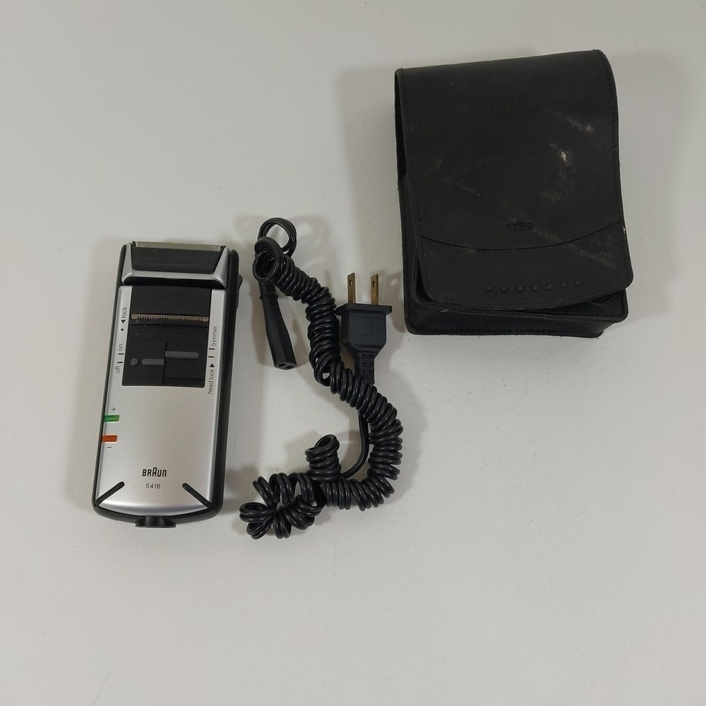 Vintage Braun 5416 Flex Integral Electric Shaver + Case Cover Adapter 5478
